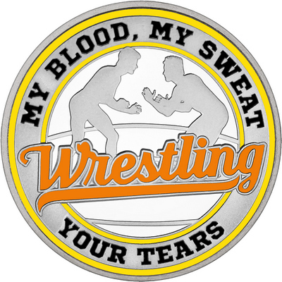 Orange "Wrestling" with Yellow Outer Circular Borders